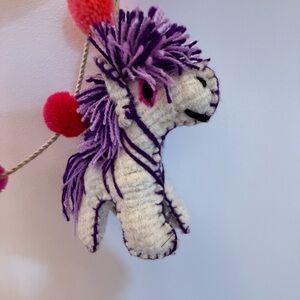 Nursery / Kids Room Hanging Mobile - Animal figures / Pom-Poms